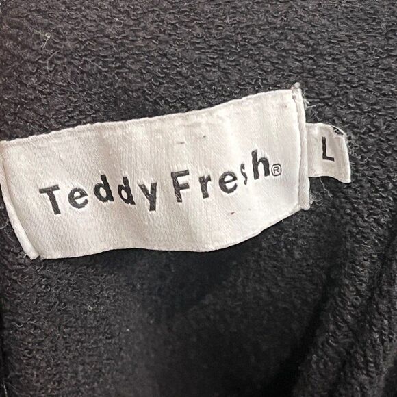 Teddy Fresh Hoodie Adult L Black I Heart Mom Graphic Rainbow Heart - Picture 4 of 12